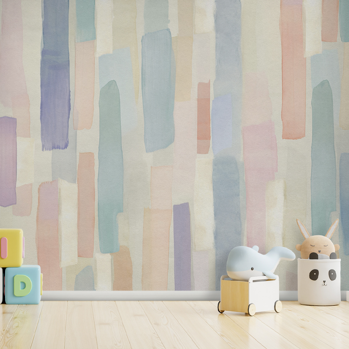 A colorful rectangular pattern on a white surface