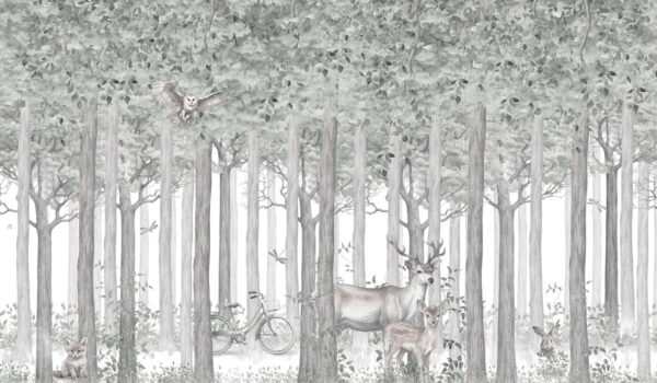 A group of animals in a forest