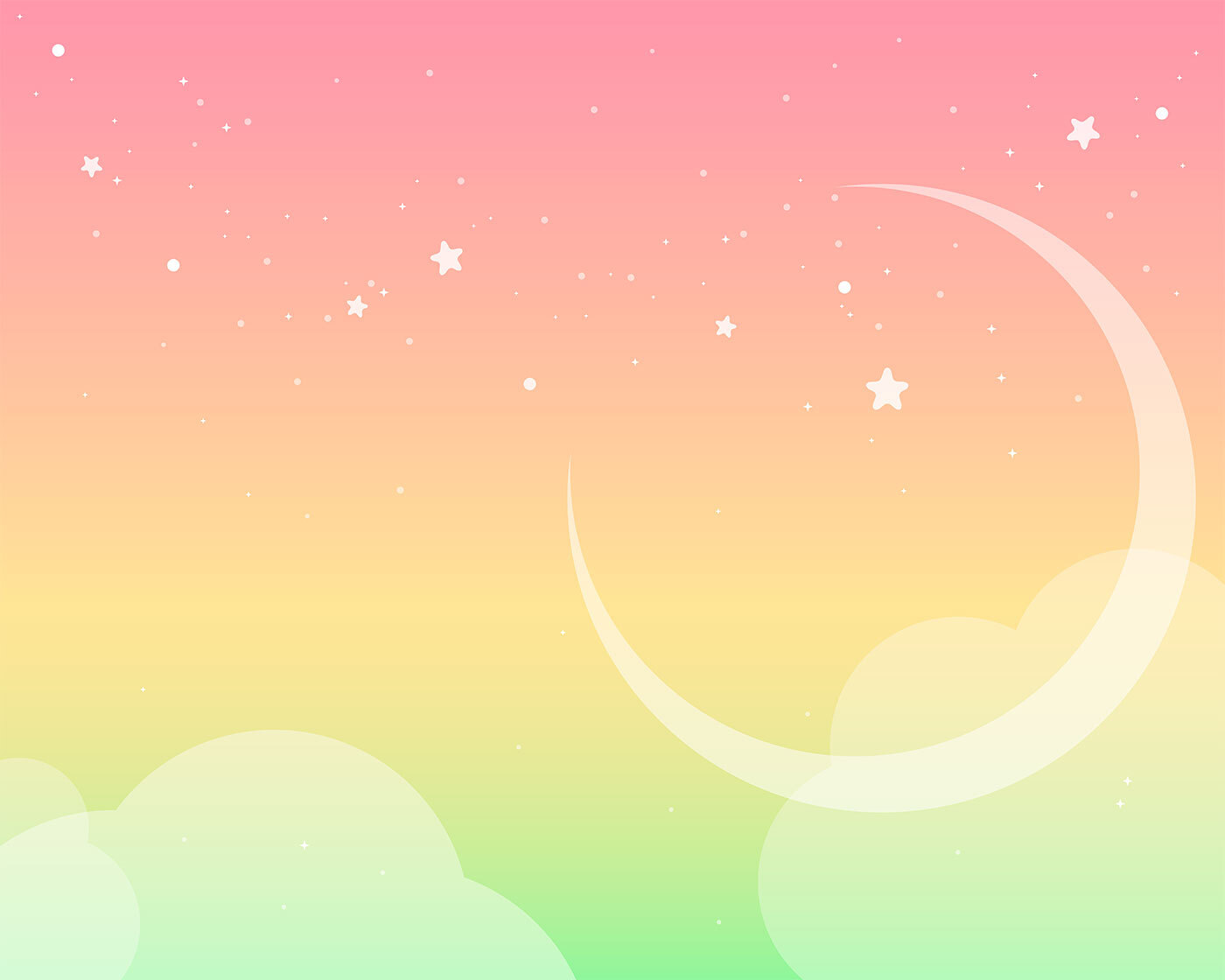 A moon and stars in the sky