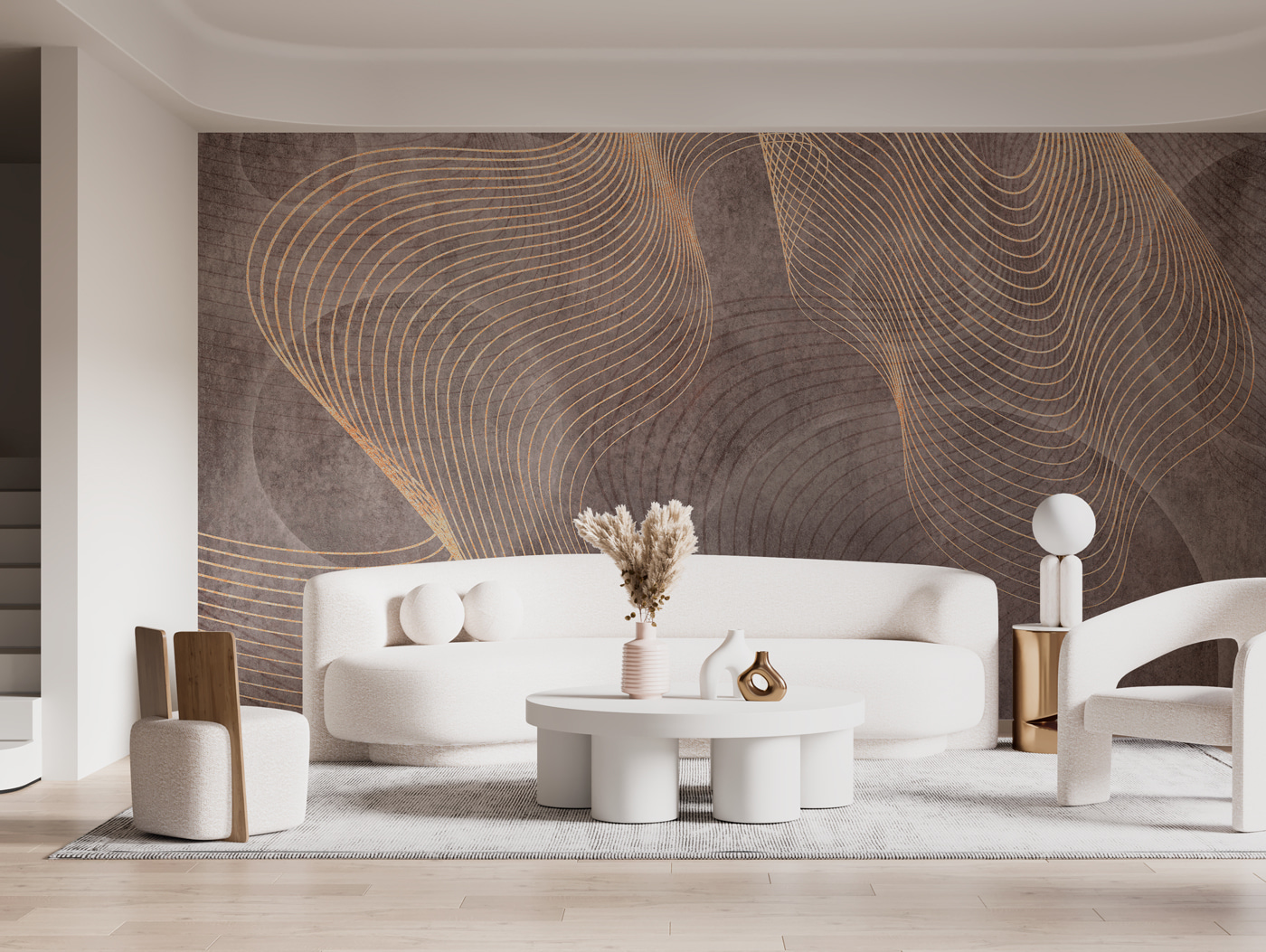 Elegant lines on textured background