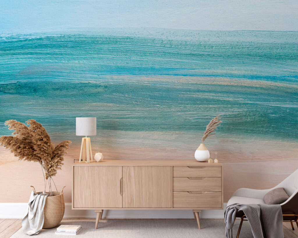 A blue and white painting A blue and white painting