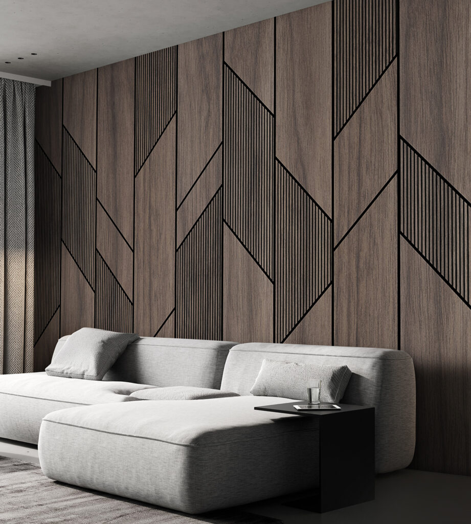 A wood paneling with black lines A wood paneling with black lines