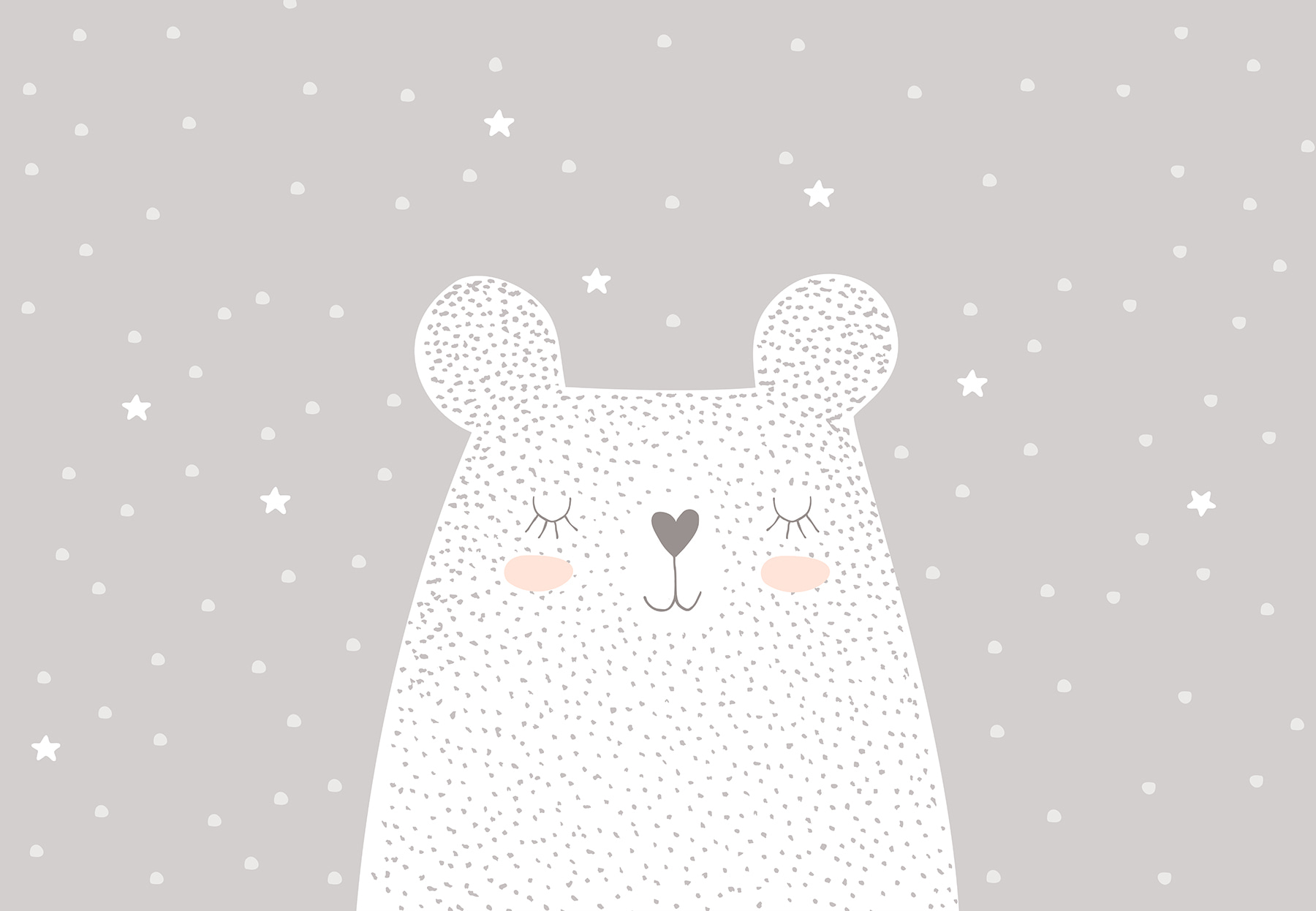 A white bear with dots and stars