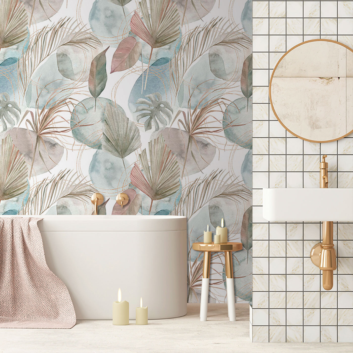 Pattern of leaves and circles Pattern of leaves and circles