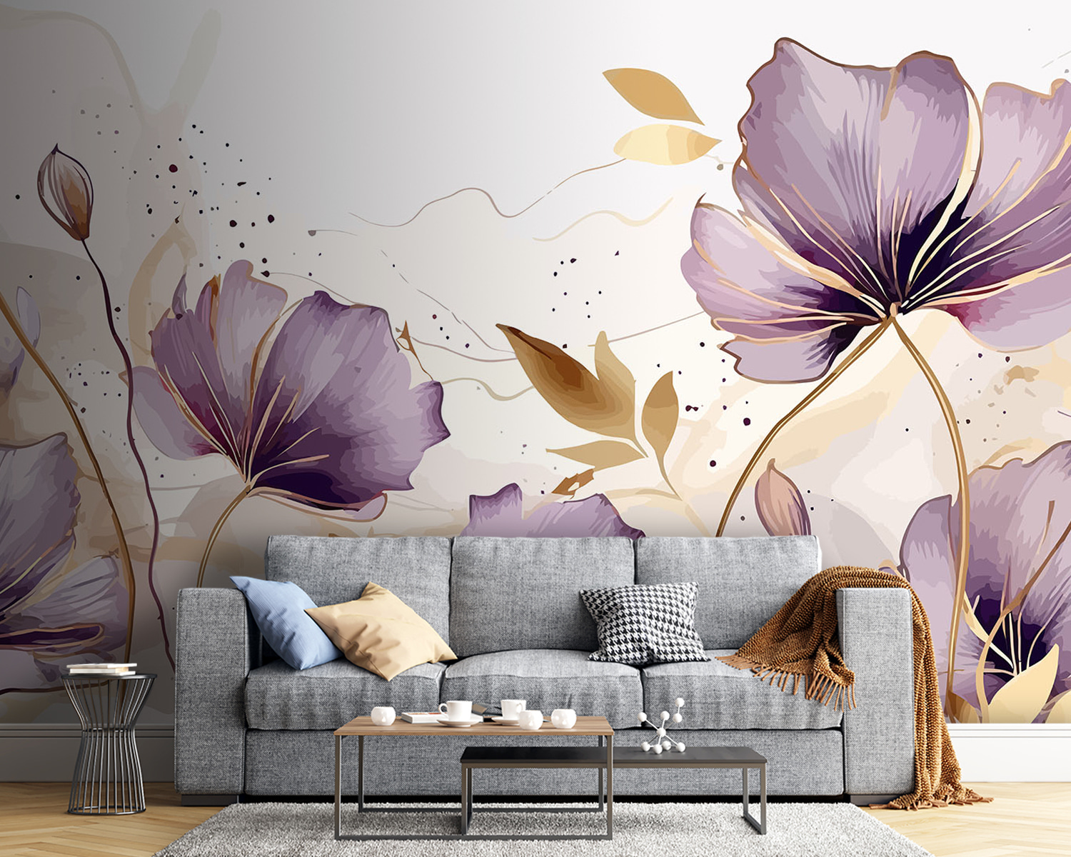 Painting of purple flowers Painting of purple flowers