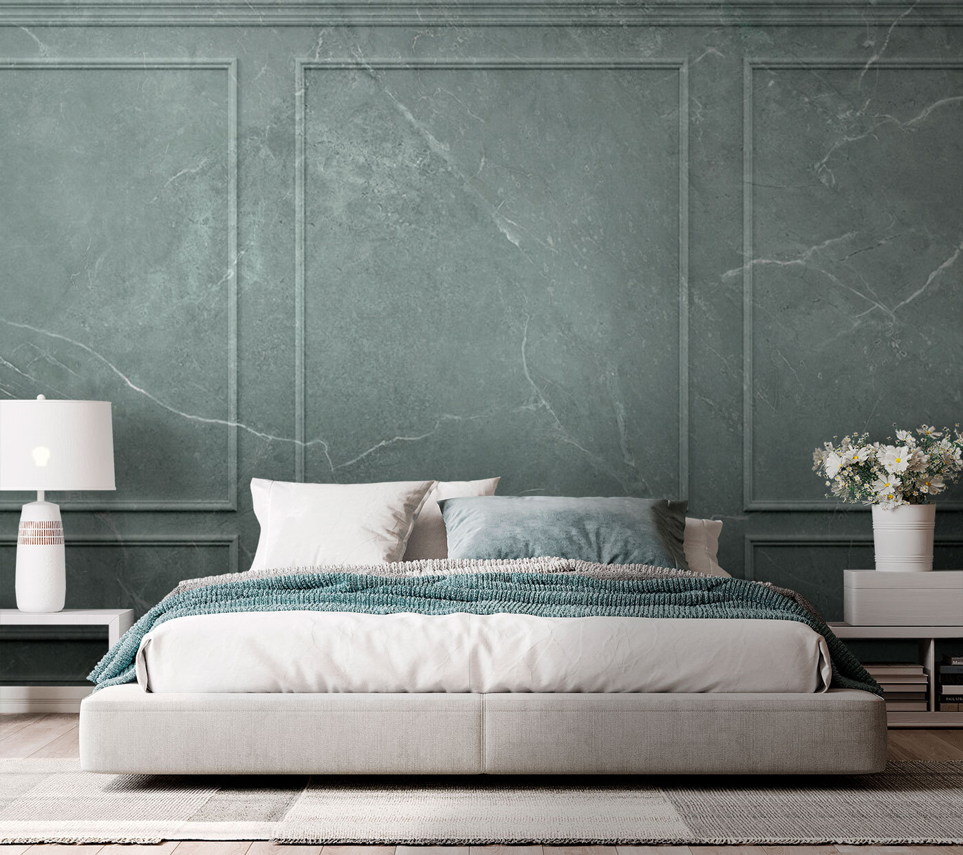 Grey stone wall with square designs Grey stone wall with square designs