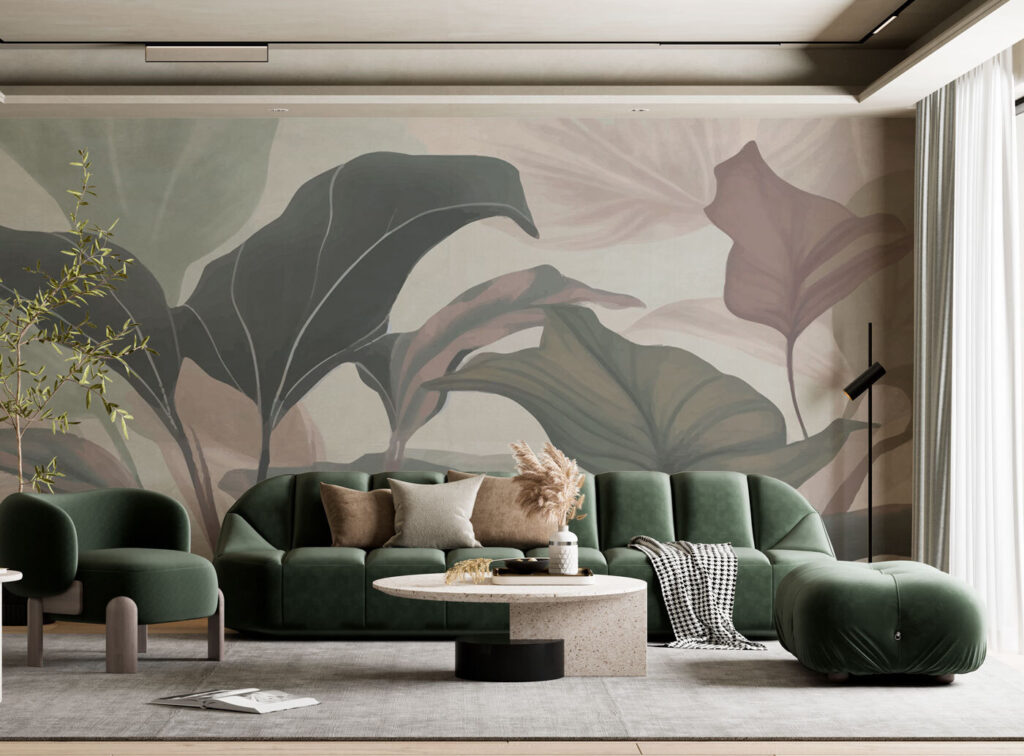Elegant leaves in soft colors