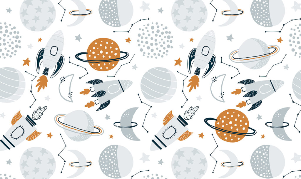 Pattern of planets and rockets