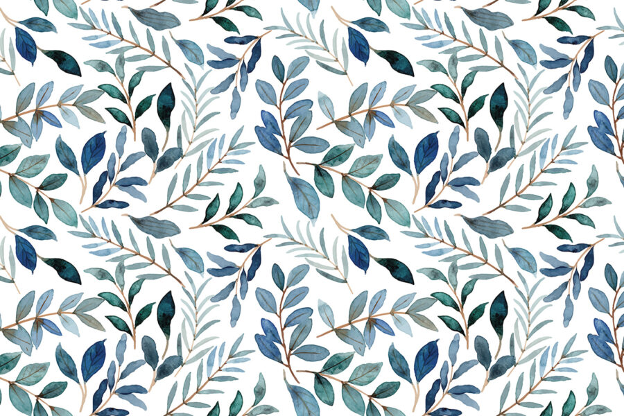 Pattern of blue and green leaves Pattern of blue and green leaves