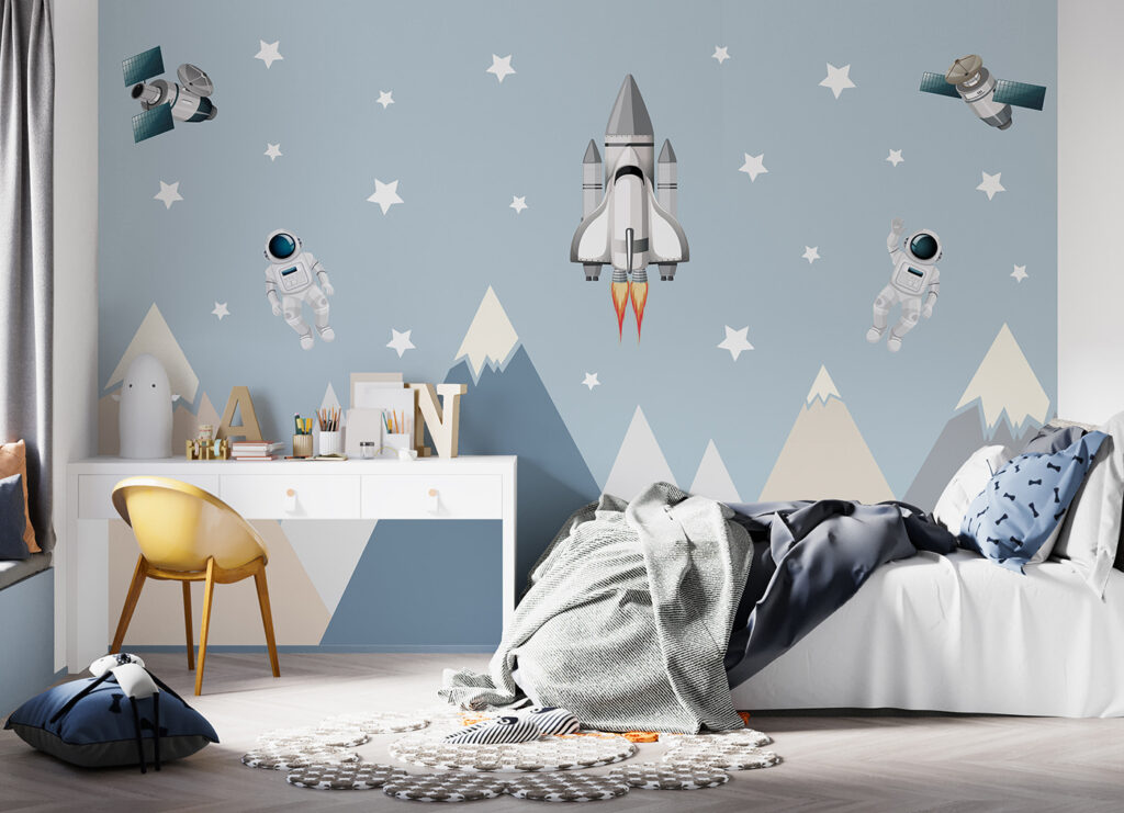 Space shuttle and astronaut in the sky Space shuttle and astronaut in the sky