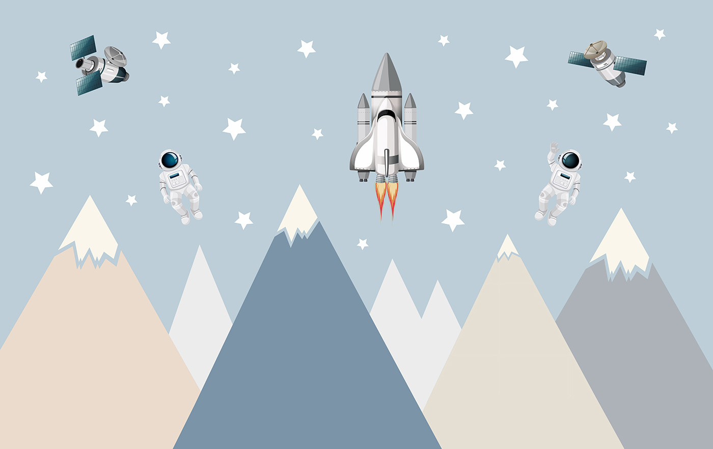 Space shuttle and astronaut in the sky Space shuttle and astronaut in the sky