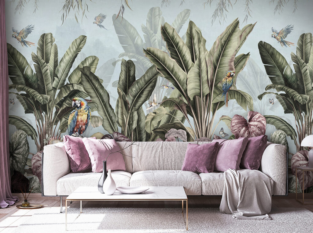 Шпалери з тропічними рослинами та птахами u96259pig38 1024x764 - Шпалери з тропічними рослинами та птахами - tegory