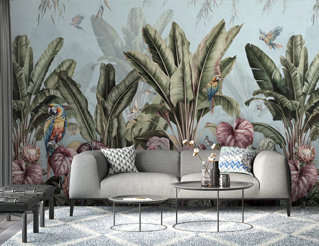 Шпалери з тропічними рослинами та птахами u96259pig1 1024x788 - Шпалери з тропічними рослинами та птахами - tegory