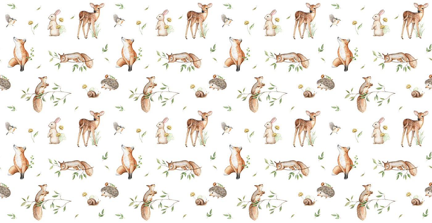 A pattern of animals and plants A pattern of animals and plants