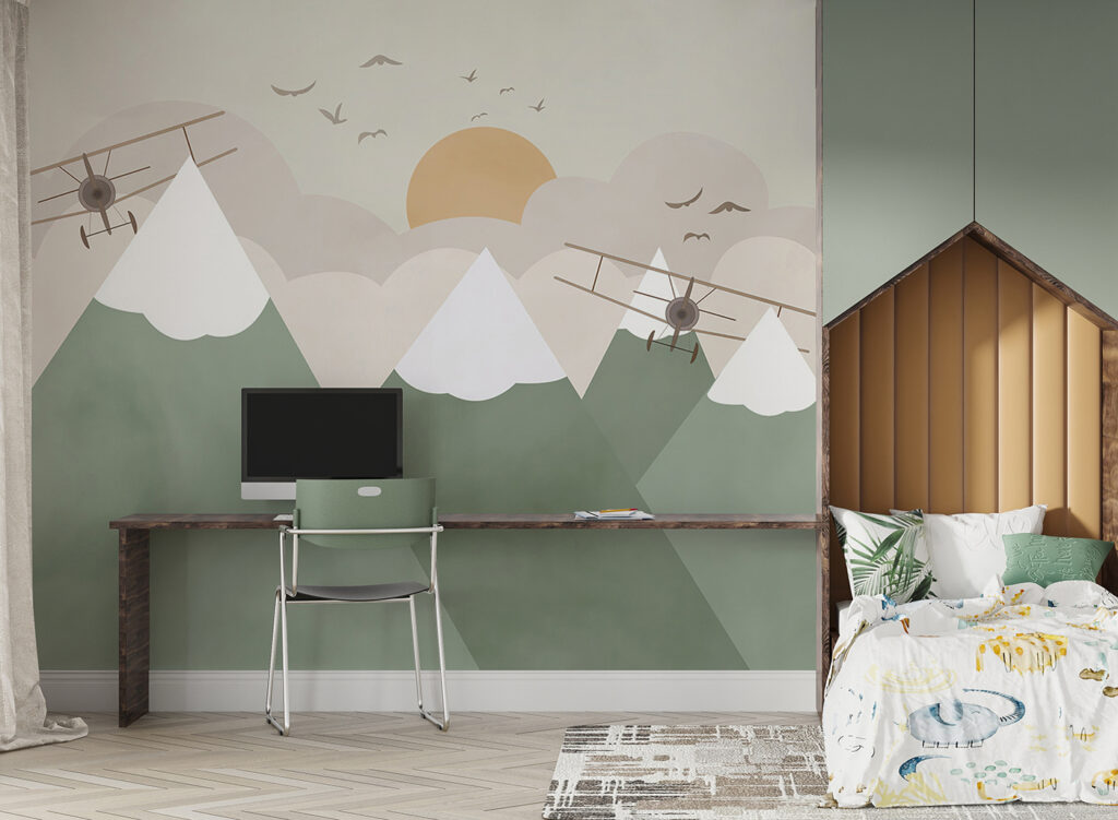 Plane flying over mountains Plane flying over mountains