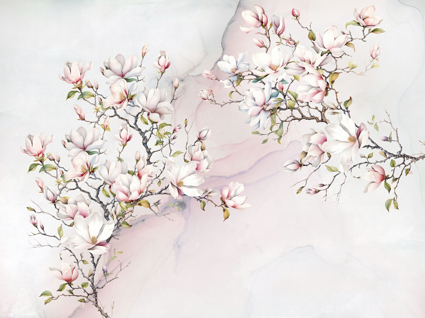 Painting of flowers on a marble surface Painting of flowers on a marble surface