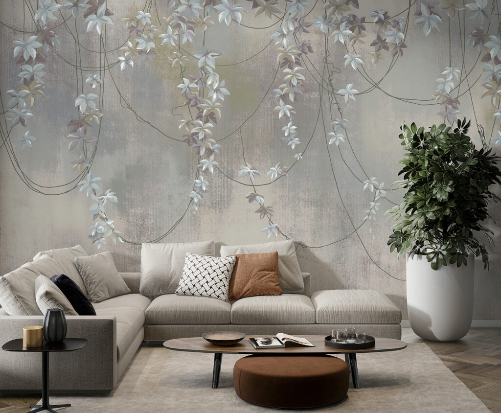 Wallpaper with white flowers Wallpaper with white flowers