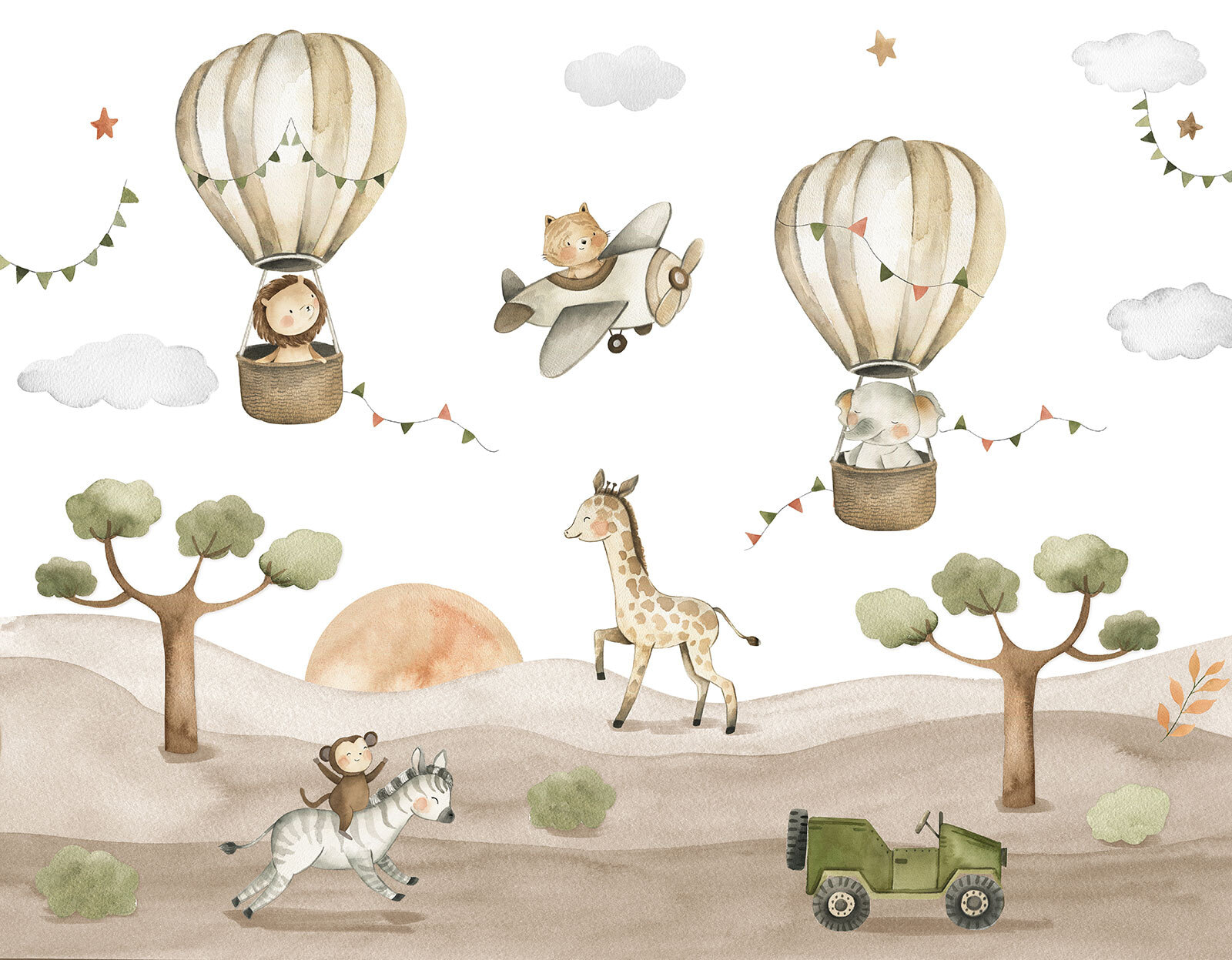 Group of animals in a desert Group of animals in a desert