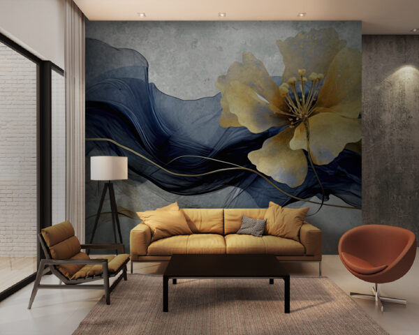 Elegant flower amidst flowing silk Elegant flower amidst flowing silk