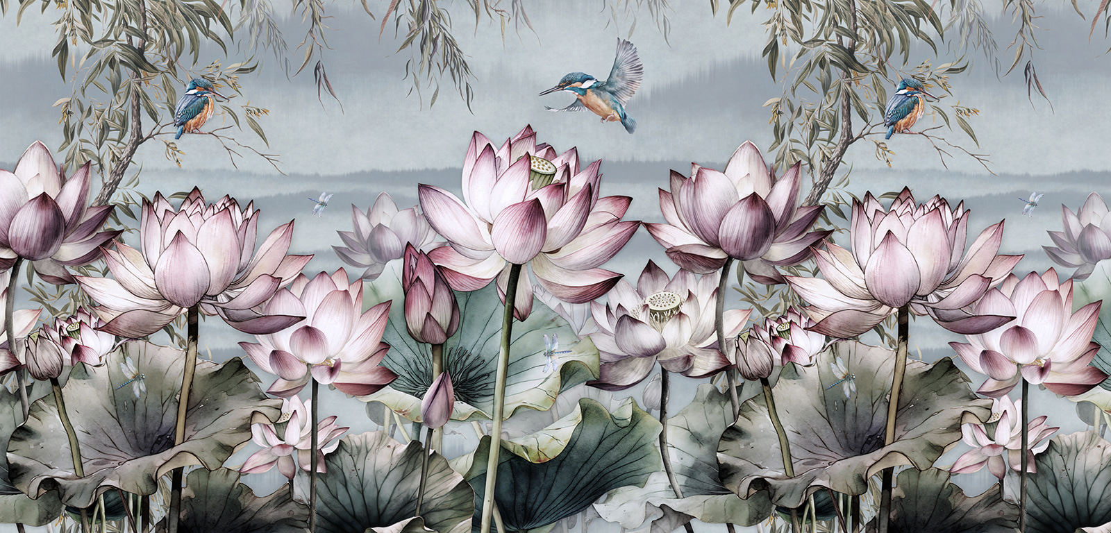 Painting of flowers and a bird Painting of flowers and a bird
