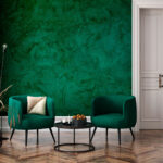 Фотошпалери Зелена стіна з шорсткою поверхнею