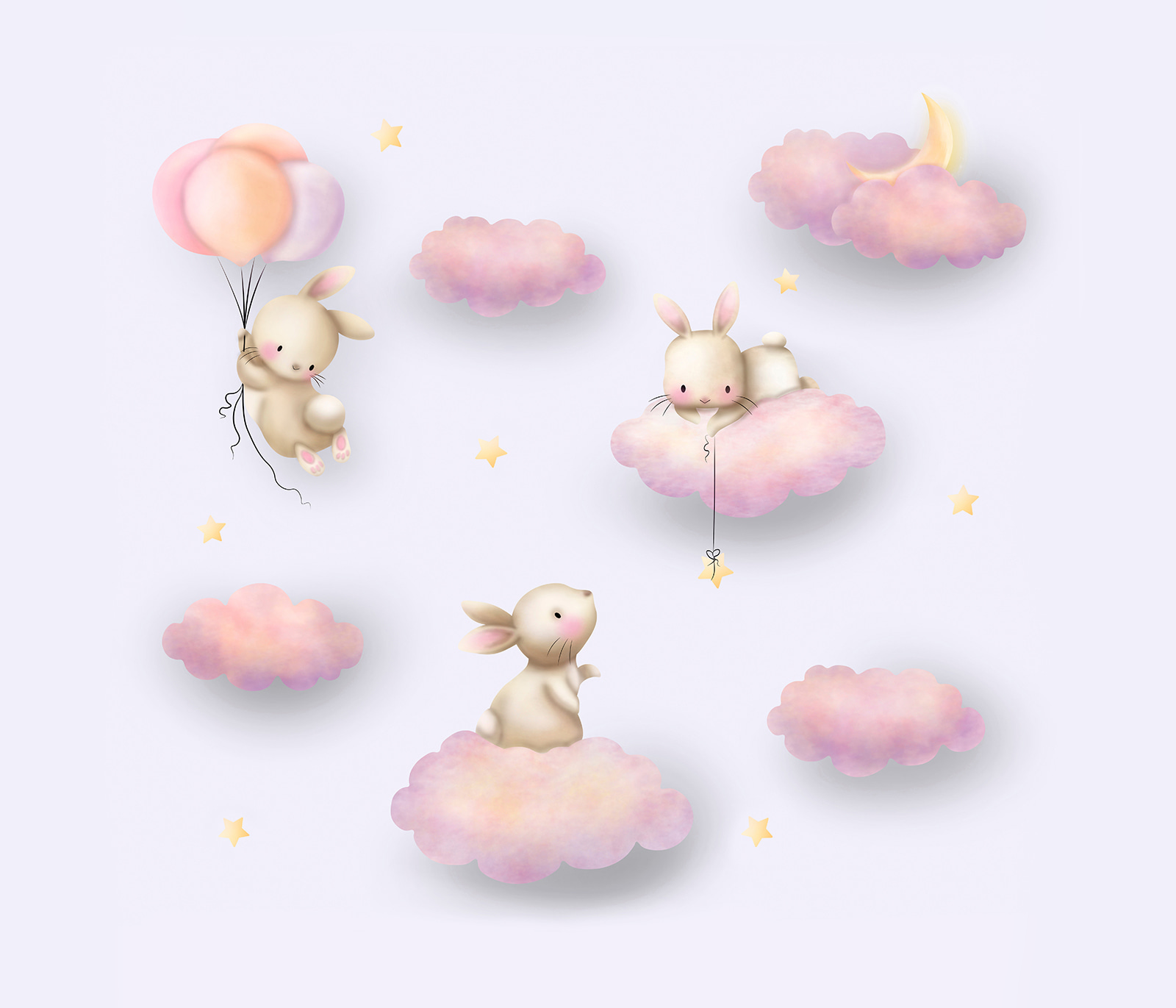 u94823p - Група кроликів на хмарах - tegory