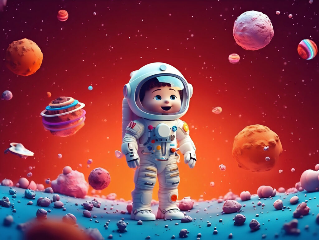 Мультфільм про іграшкового астронавта в космосі Мультфільм про іграшкового астронавта в космосі
