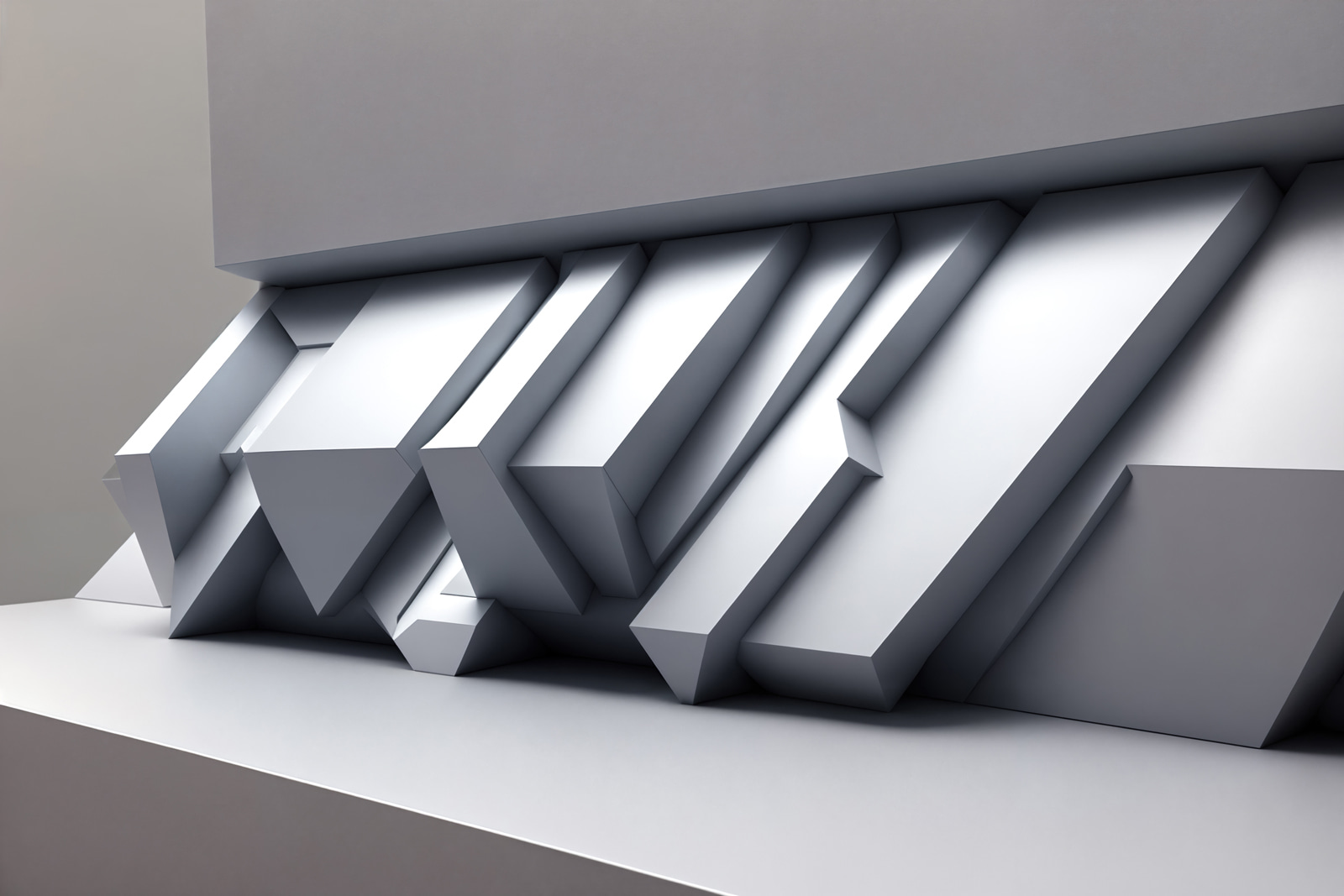 u94692p - Біла стіна з геометричними фігурами - tegory