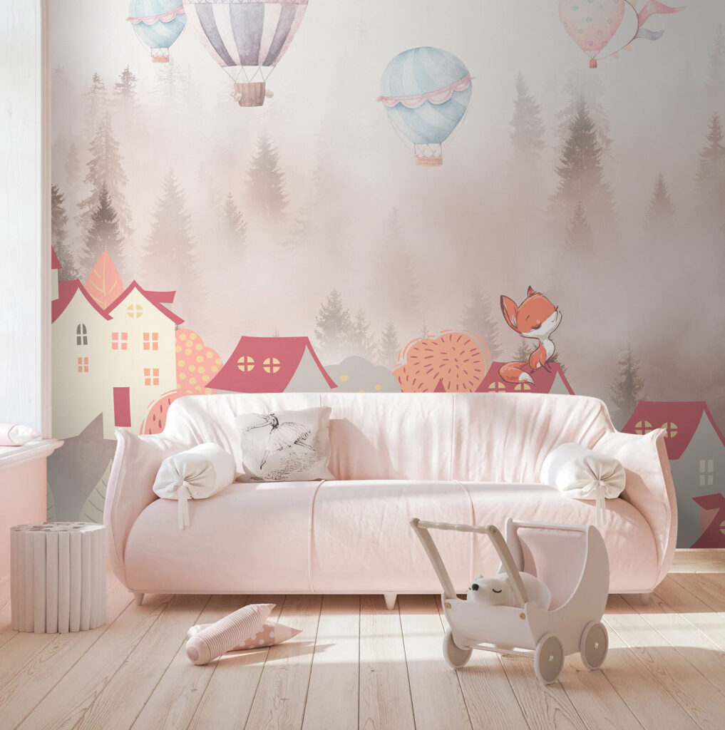 u94690pir2 1017x1024 - Карикатура на лисицю на даху міста з повітряними кулями - tegory