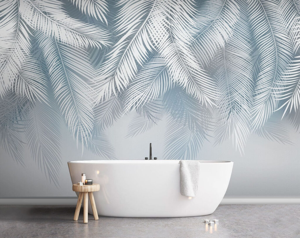 White leaves on a gray background