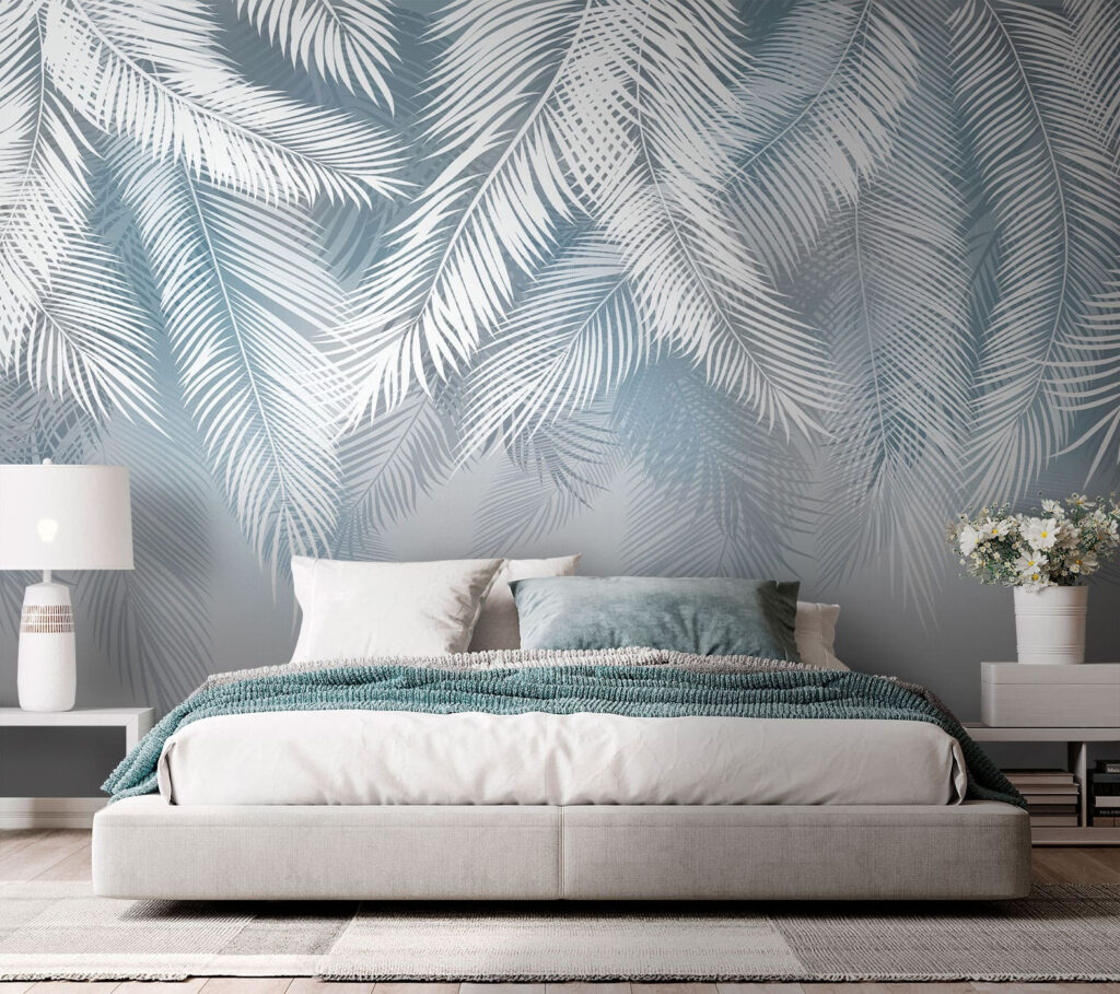 White leaves on a gray background