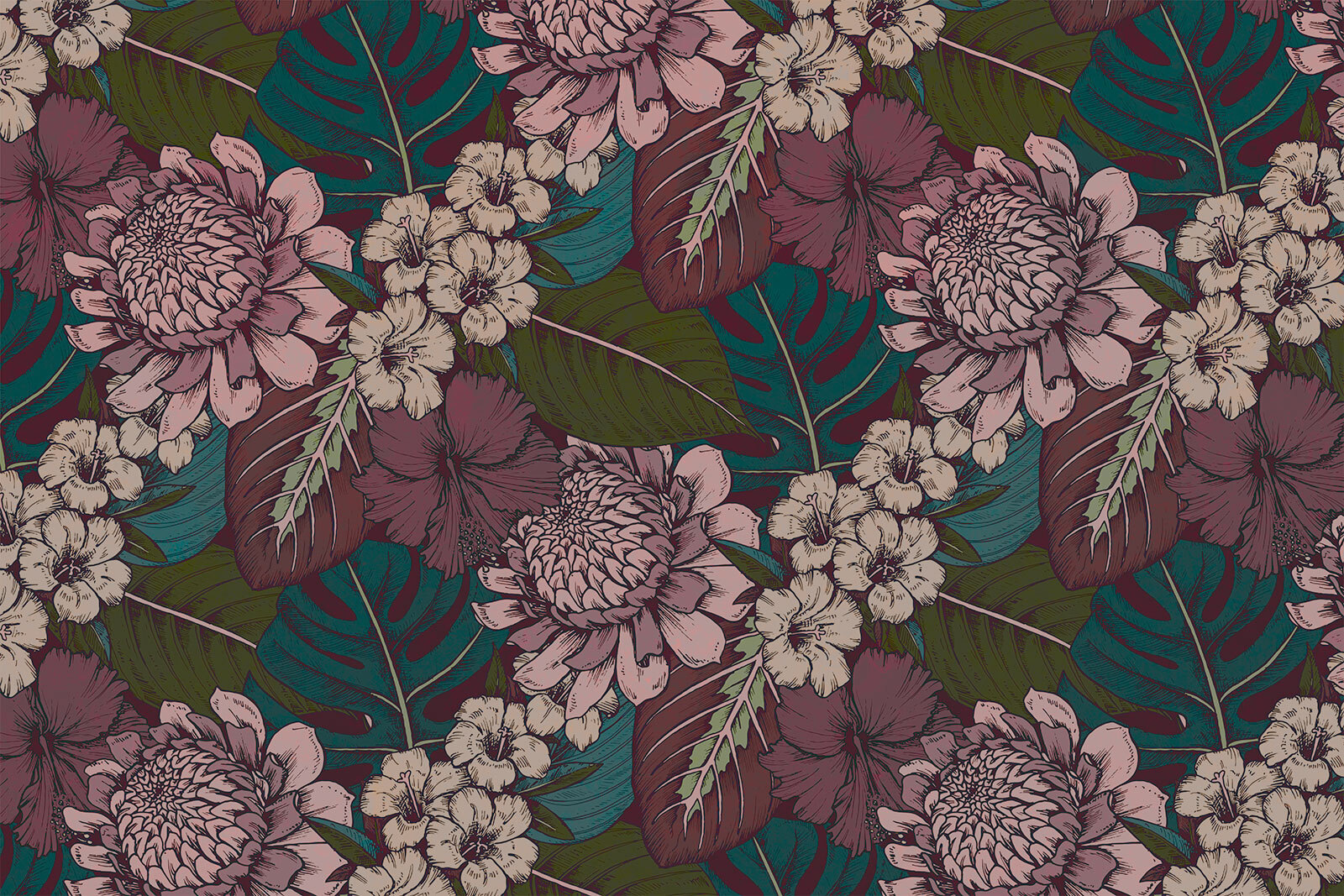 u94425p - Візерунок квітів і листя - tegory