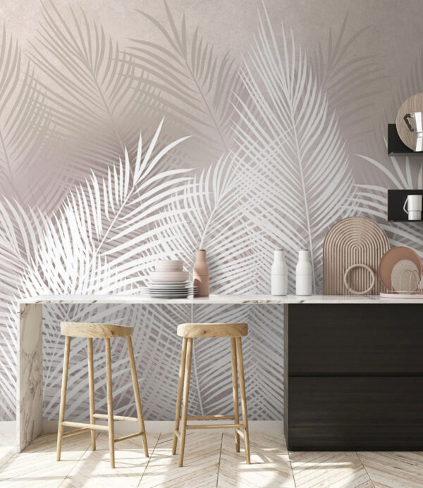 White feathers on a gray background