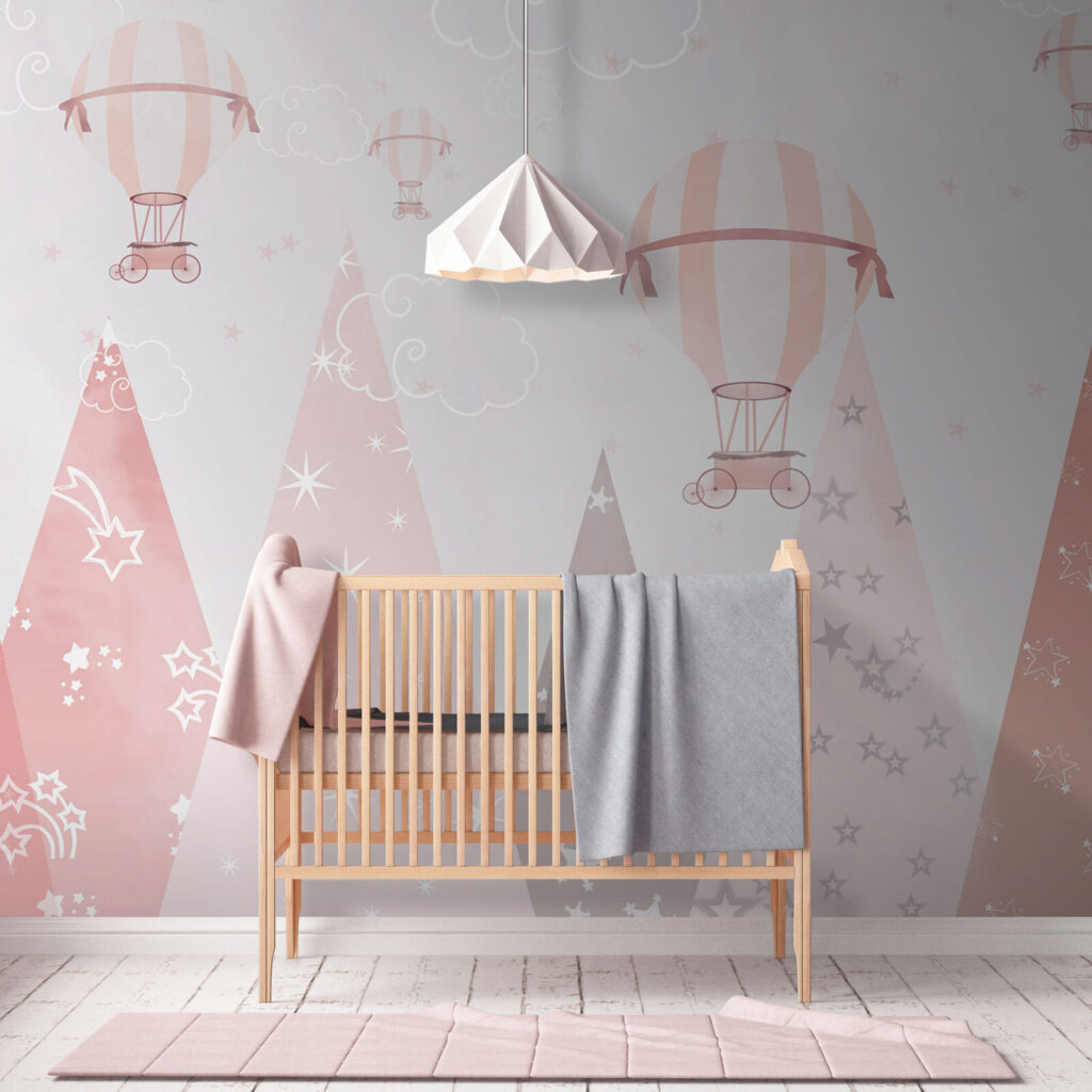 Pink and white hot air balloons Pink and white hot air balloons