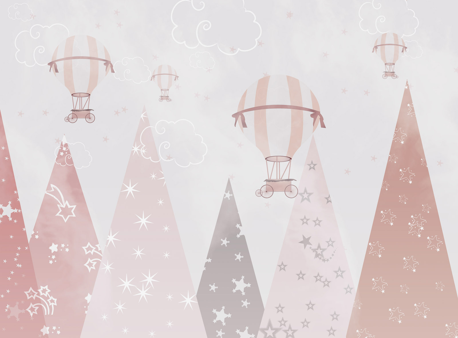 Pink and white hot air balloons Pink and white hot air balloons