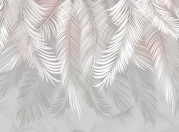 White feathers on a marble surface White feathers on a marble surface