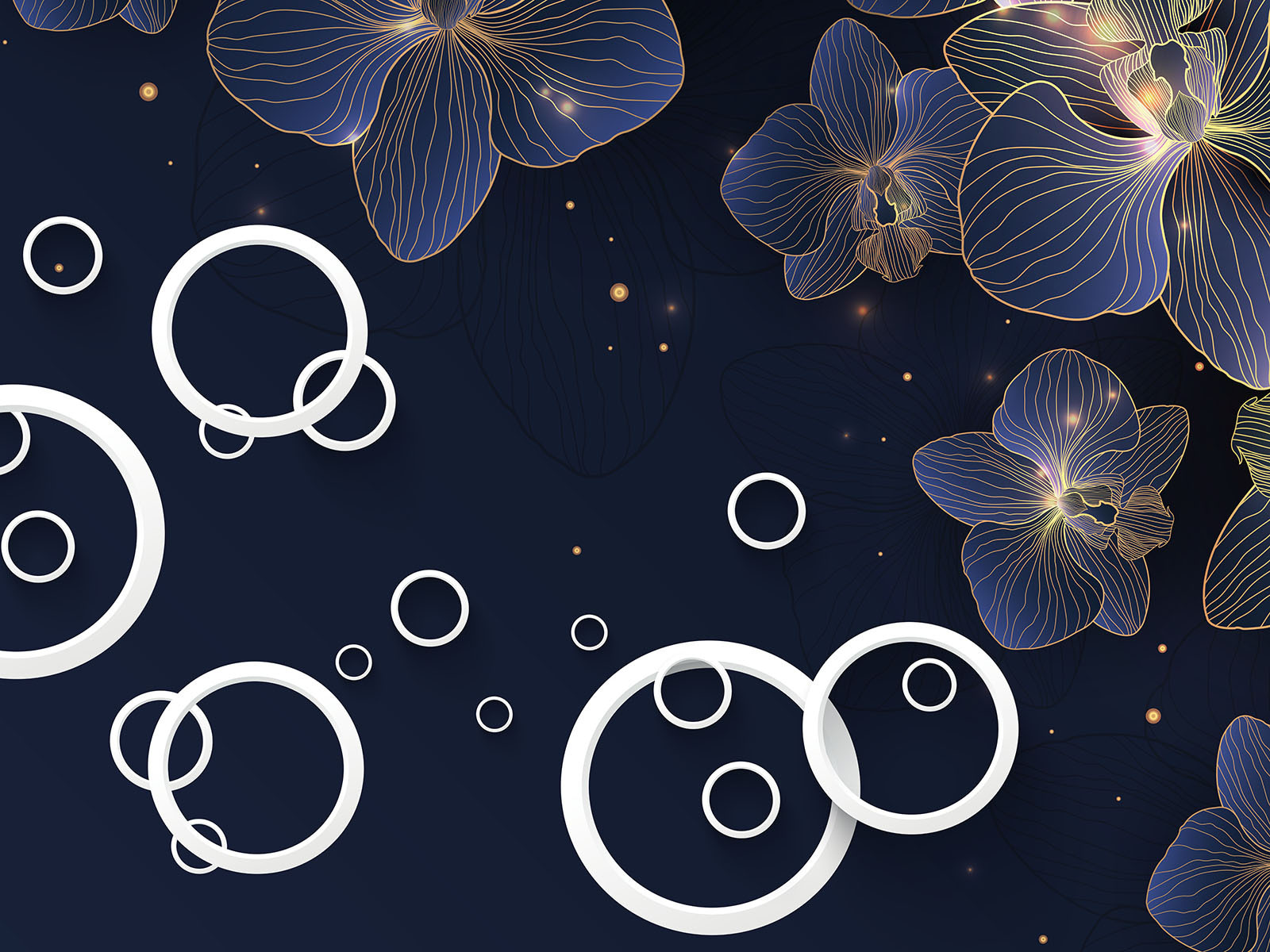 u94054p - Квіткові візерунки на темному тлі - tegory