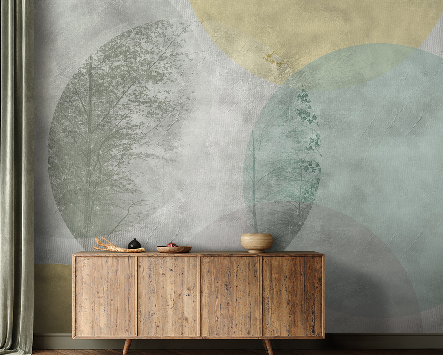 Tree and circles on a wall Tree and circles on a wall