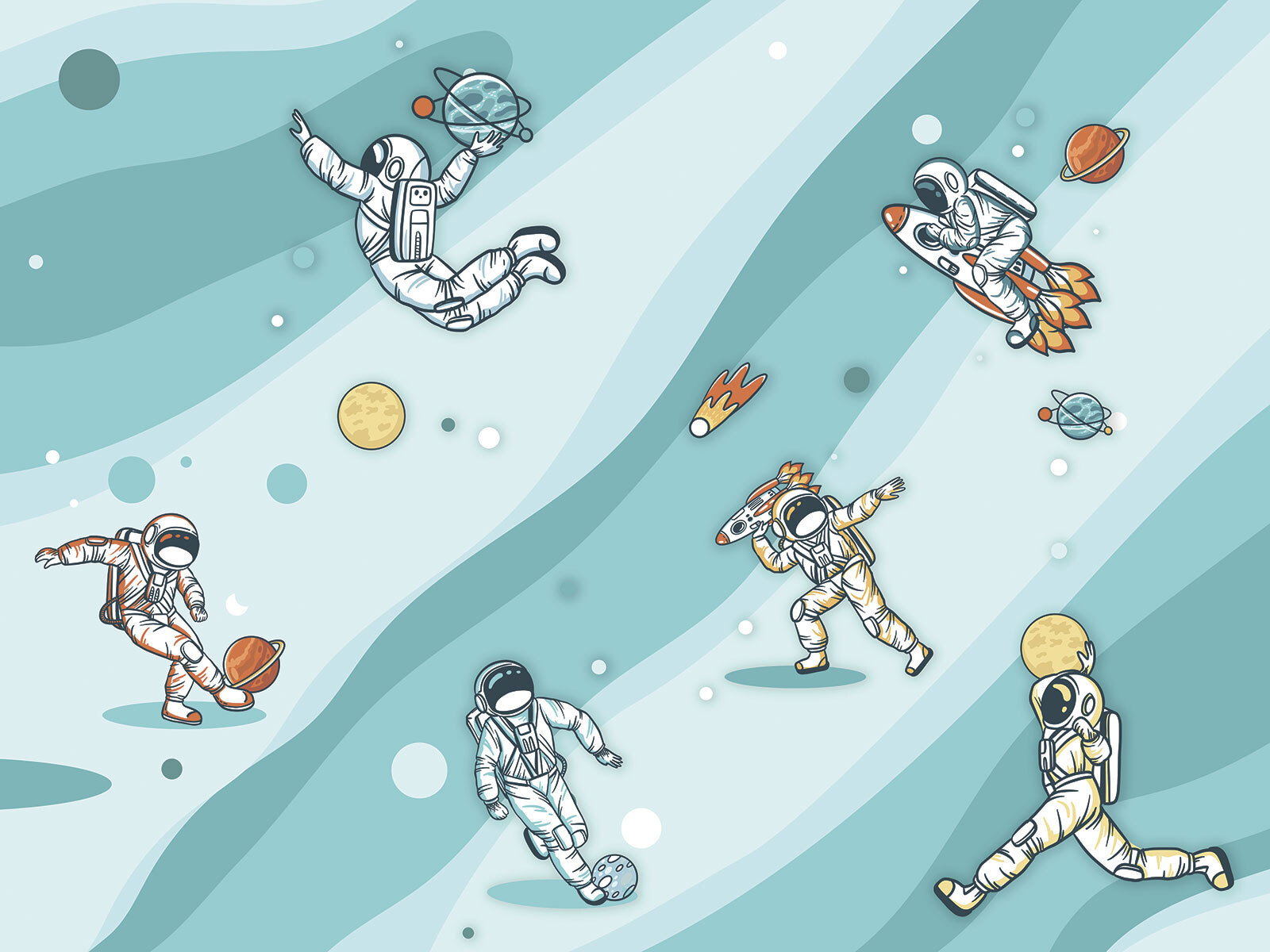 u93758p - Група астронавтів у космосі - tegory