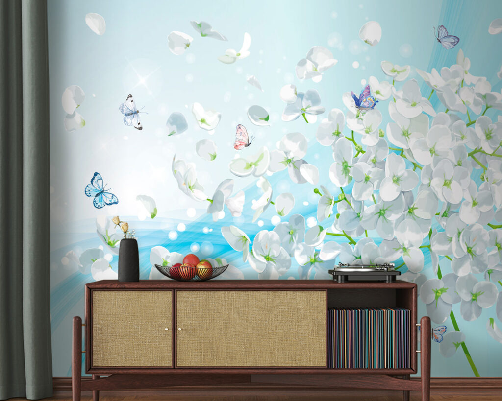 u93477pig20 1024x819 - Білі квіти з літаючими метеликами - tegory