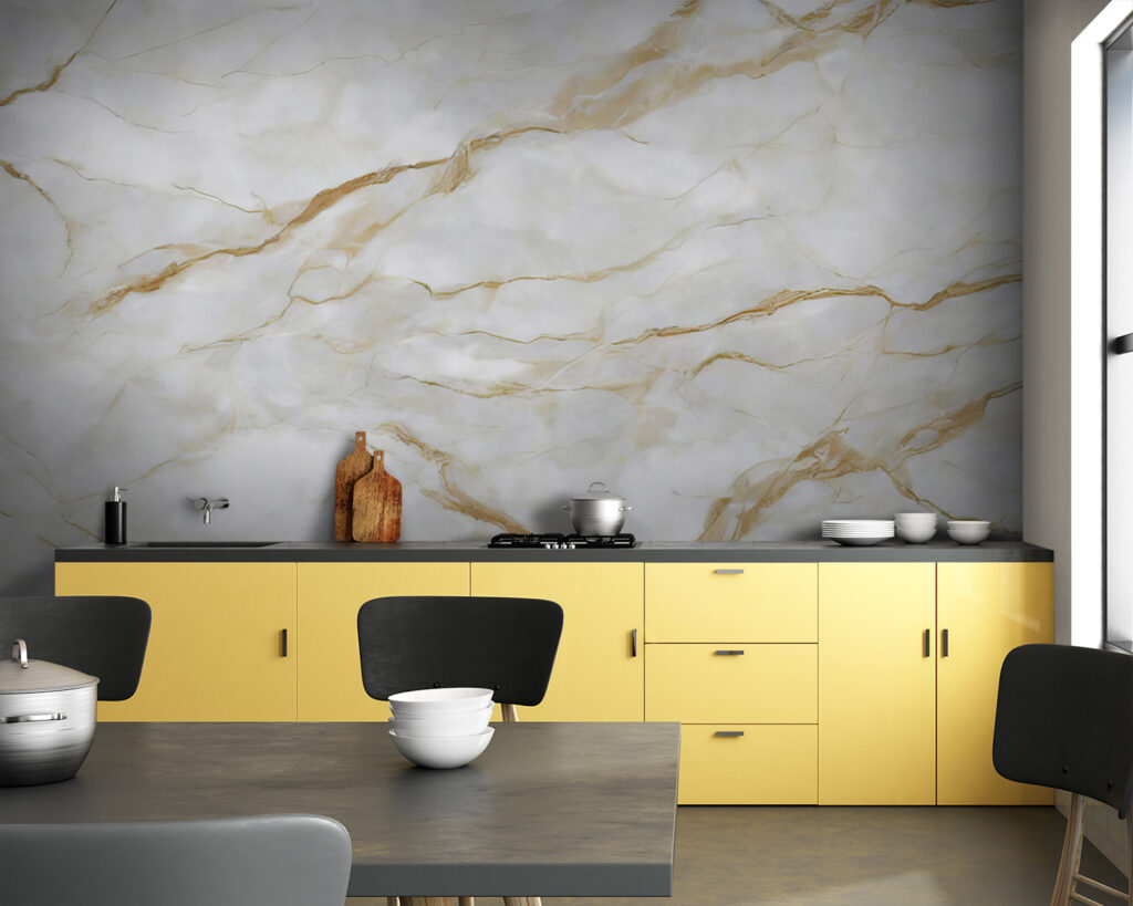 Sleek marble with elegant veins
