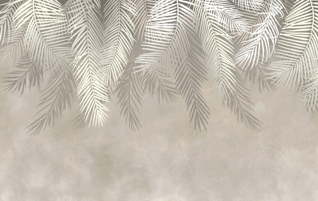 White leaves on a gray background