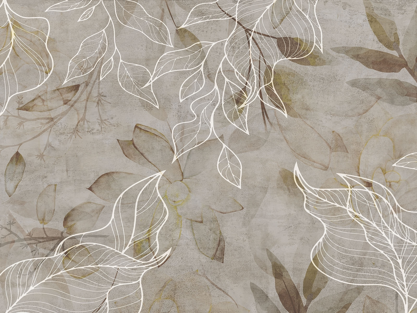 Elegant leaves on a textured background