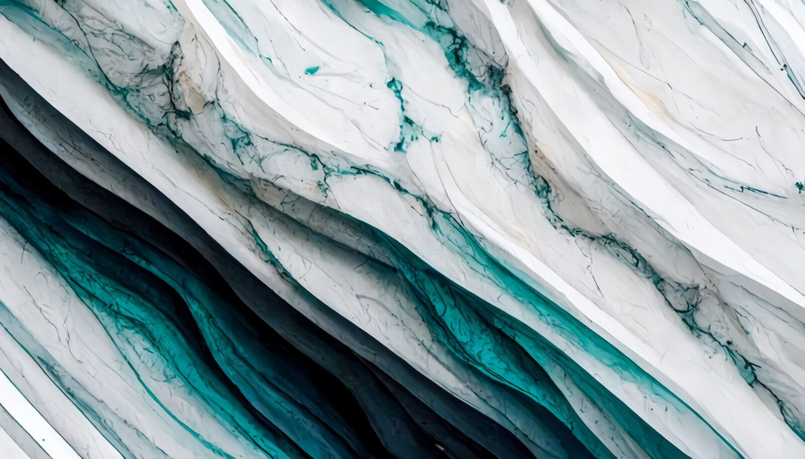 Textured waves of white and teal Textured waves of white and teal