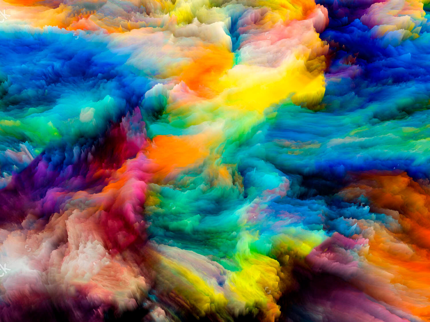 Colorful cloud of paint