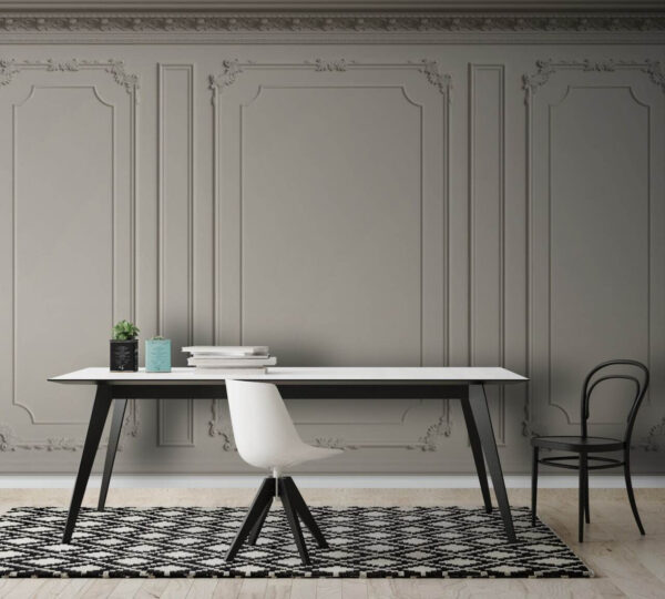 White wall with molding