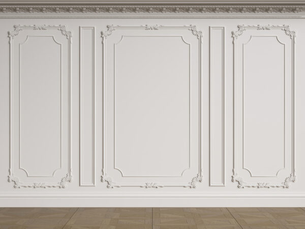 White wall with molding