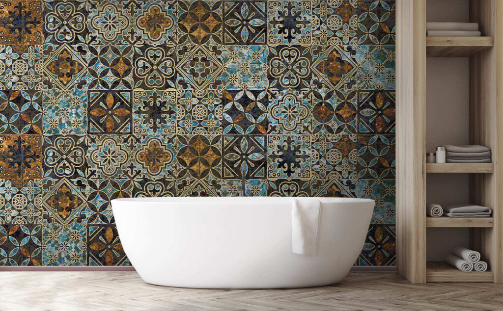 Pattern of colorful tiles