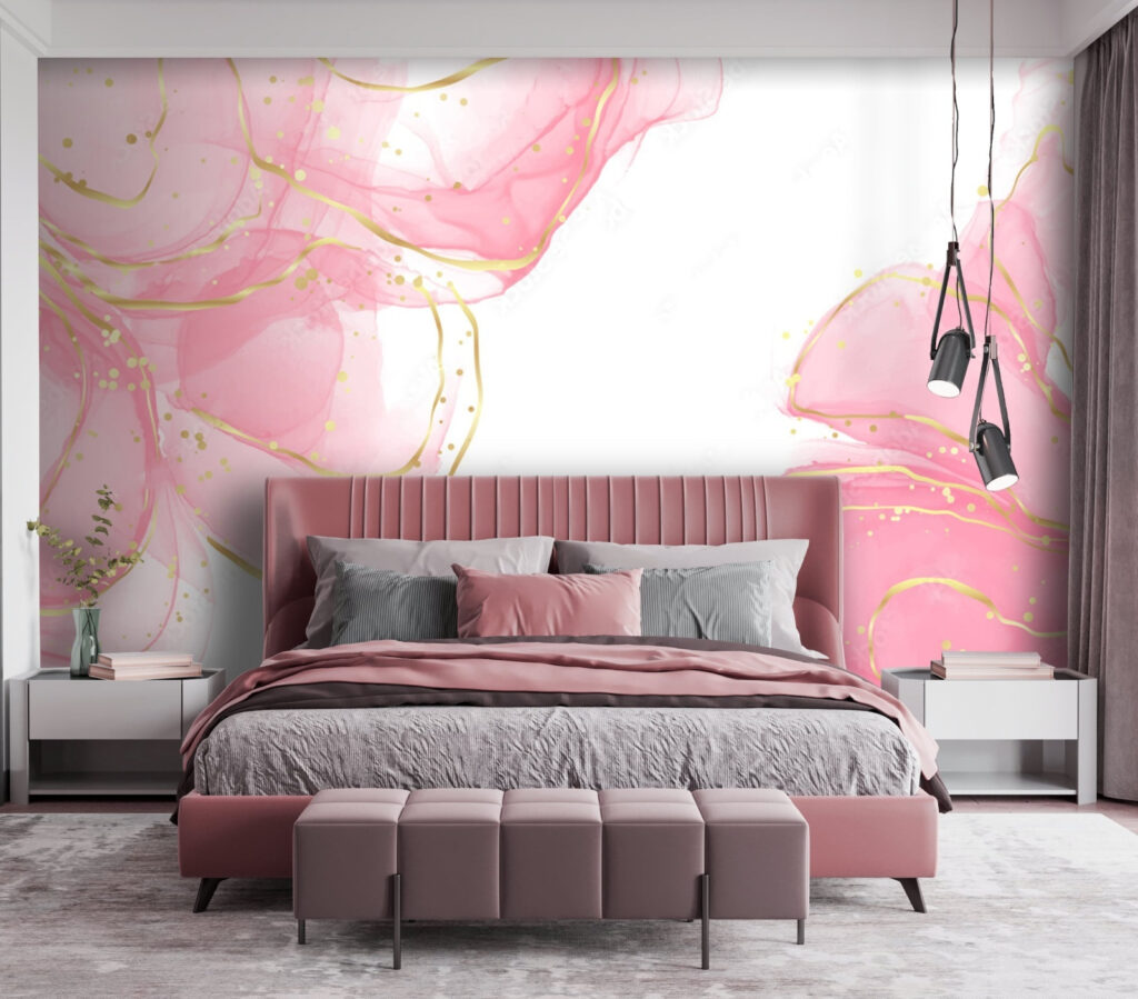 Pink swirls with speckled accents