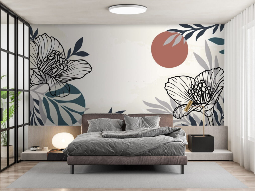 Біле тло з чорно-білими квітами та листям u71814pib1 1024x768 - Біле тло з чорно-білими квітами та листям - tegory